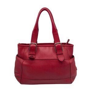 Cole Hann Red Pebbled Leather Large Satchel